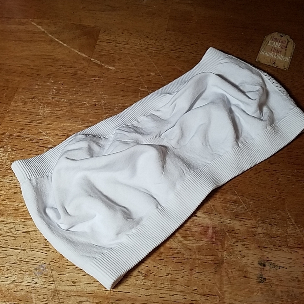 White Bandeau Tube Bra Extra Small
